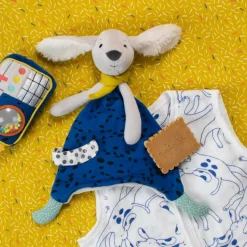 Outlet Doudou Pilou bleu Puce et Pilou Doudou Plat