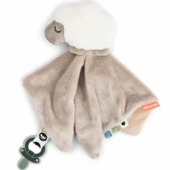 Hot Doudou plat attache-sucette Sheepy Sable Doudou Attache Sucette