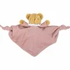 Doudou plat avec hochet Ours Vieux Rose Doudou Plat