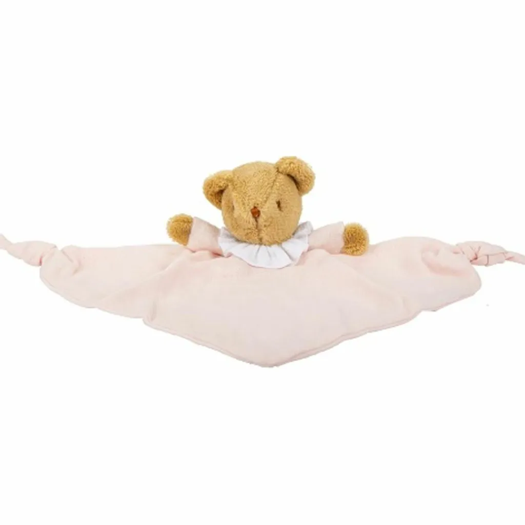 Clearance Doudou plat avec Hochet Ours Rose poudré Doudou Plat