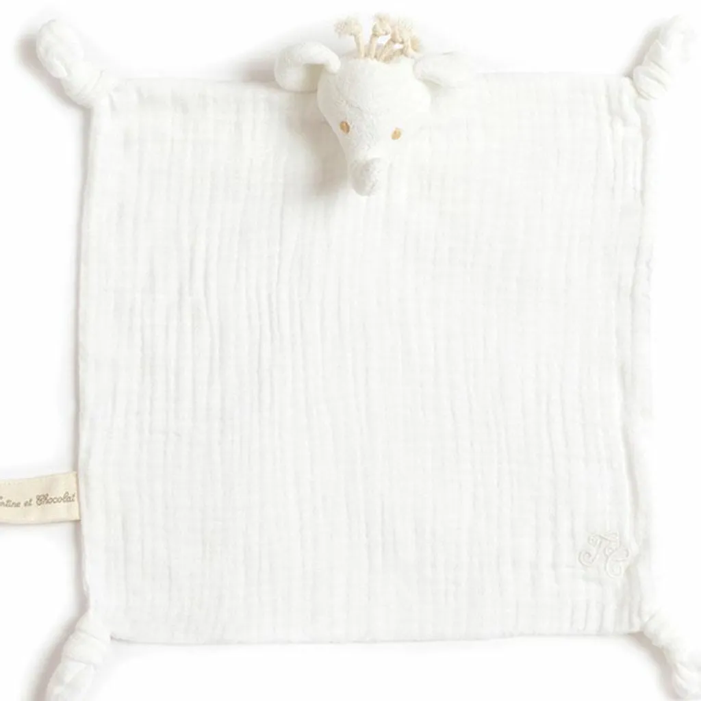 Outlet Doudou plat en coton bio éléphant (30 x 30 cm) Doudou Plat