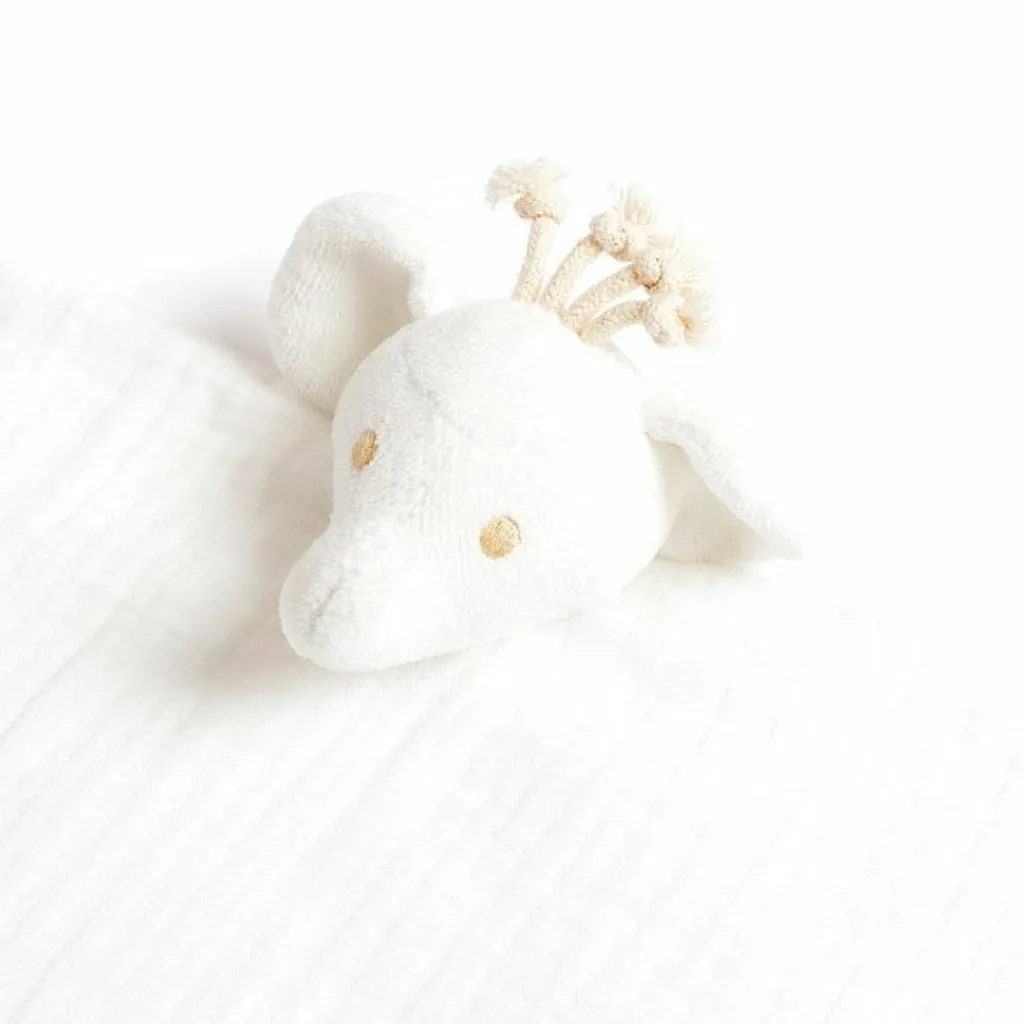 Outlet Doudou plat en coton bio éléphant (30 x 30 cm) Doudou Plat