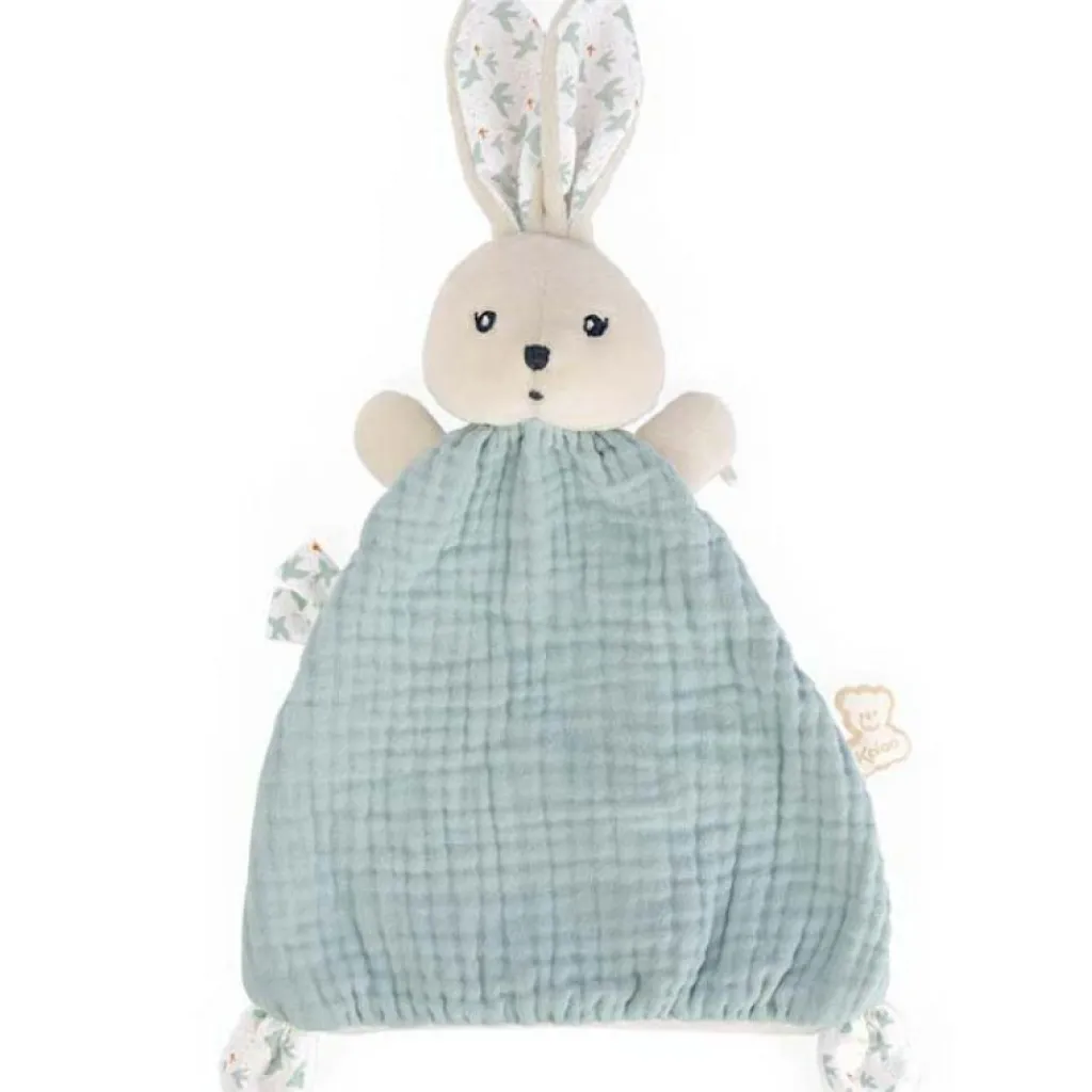 New Doudou plat lapin bleu Colombe K'doux Doudou Plat
