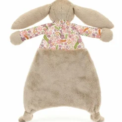 Hot Doudou plat Lapin en fleurs Beige Doudou Plat