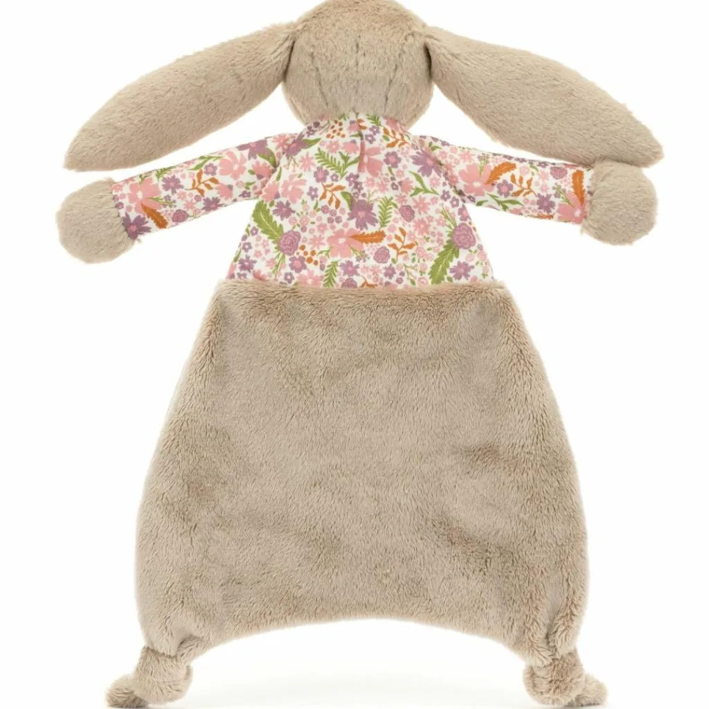 Hot Doudou plat Lapin en fleurs Beige Doudou Plat