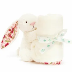 Sale Doudou plat Lapin en fleurs Cream Doudou Plat