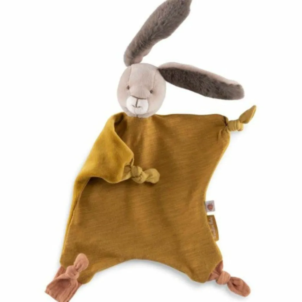 Doudou plat lapin ocre Trois petits lapins Doudou Plat
