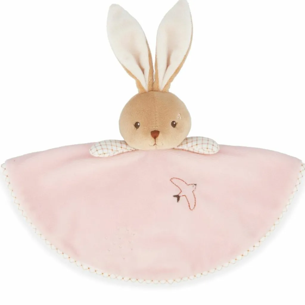 New Doudou plat Lapin rond rose Doudou Plat
