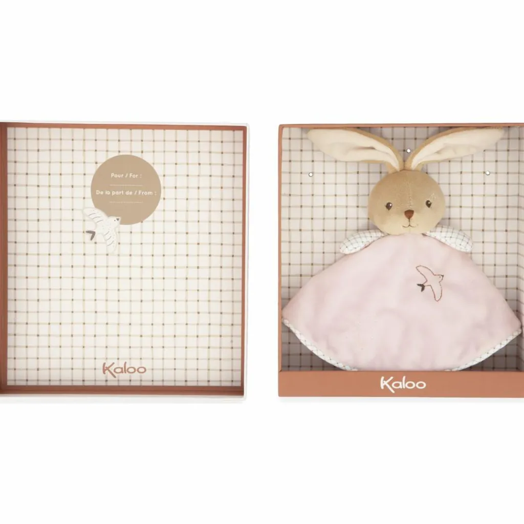 New Doudou plat Lapin rond rose Doudou Plat