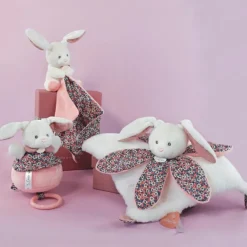 New Doudou plat pétale Lapin Boh'aime (27 cm) Doudou Plat