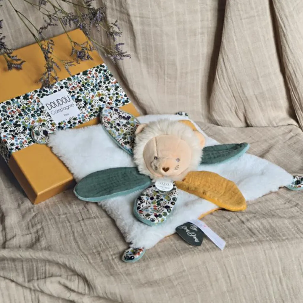 Doudou plat pétale Lion Boh'aime (27 cm) Doudou Plat