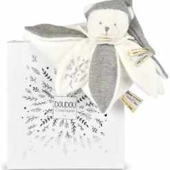 Best Doudou plat pétales Ours Argent (25 cm) Doudou Plat