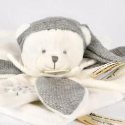 Best Doudou plat pétales Ours Argent (25 cm) Doudou Plat