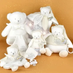 Hot Doudou plat pétales Ours Blanc (25 cm) Doudou Plat