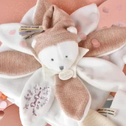 Hot Doudou plat pétales Ours Rose (25 cm) Doudou Plat