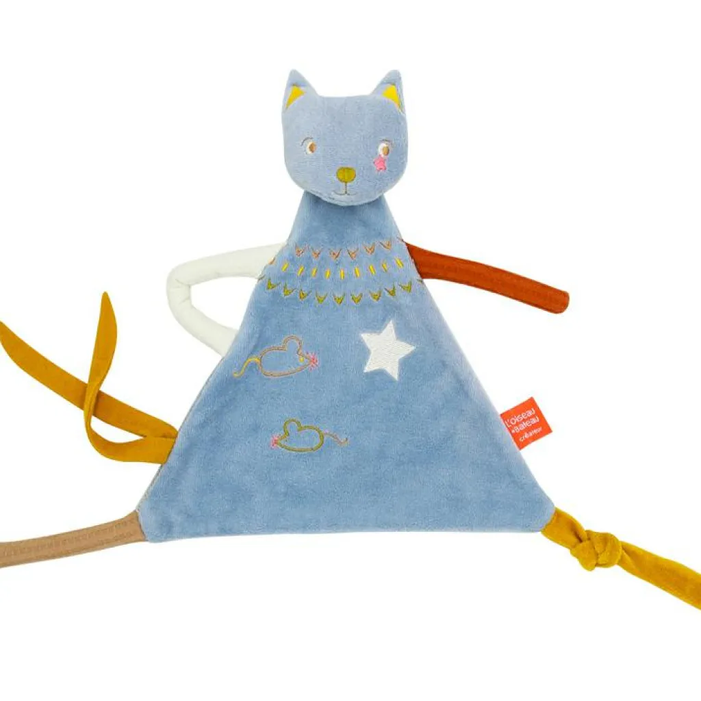 Hot Doudou Z'anepasperdre chat bleu (personnalisable) Doudou Plat