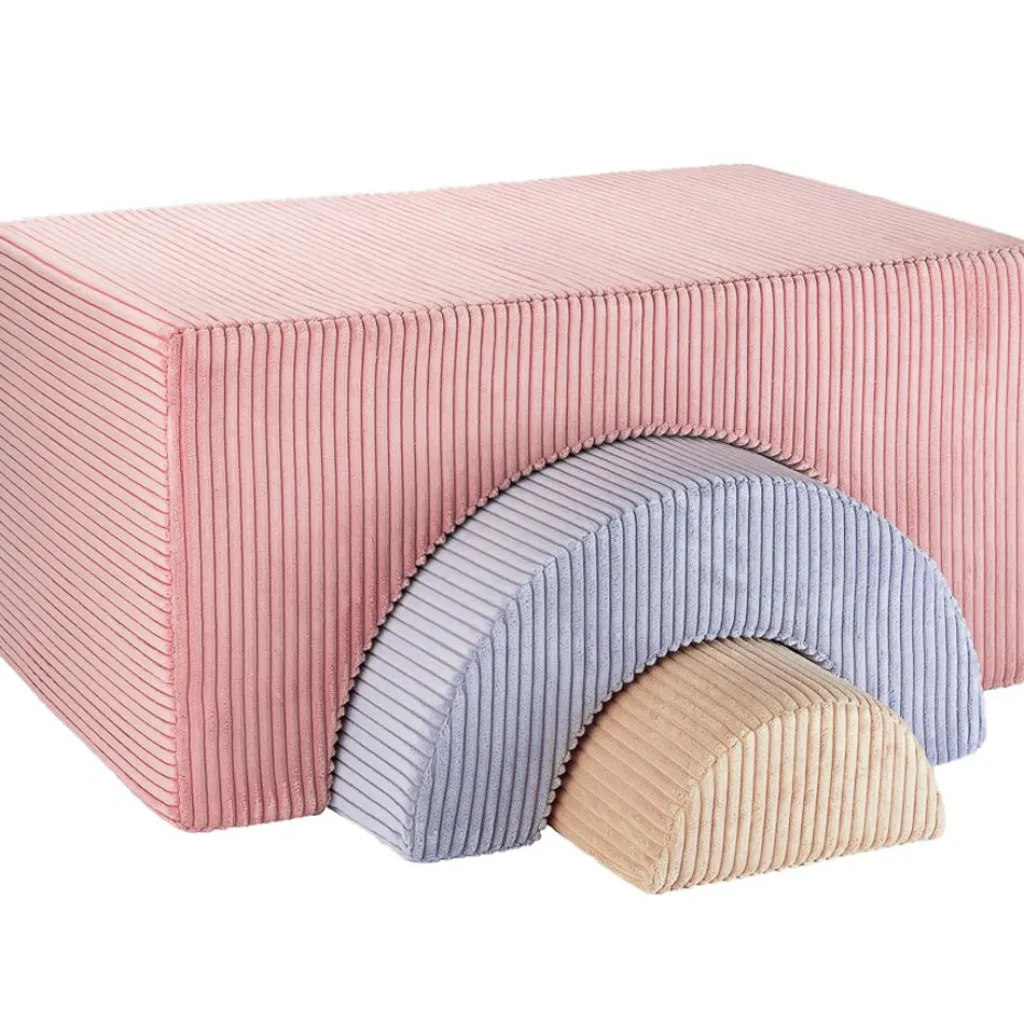 Clearance Ensemble de jeu arc-en-ciel Pink Mousse velours côtelé Parcours De Motricité