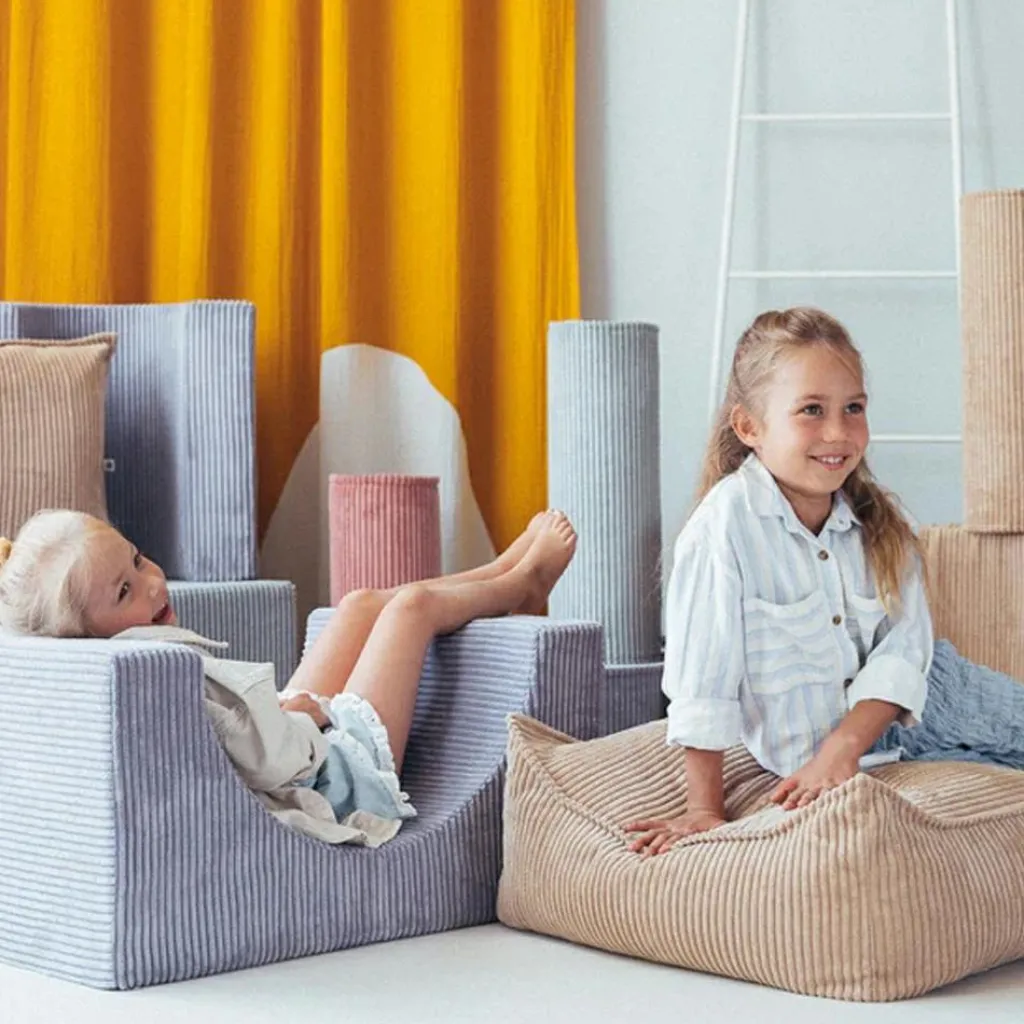 Online Ensemble de jeu arc-en-ciel Blueberry Blue velours côtelé Parcours De Motricité