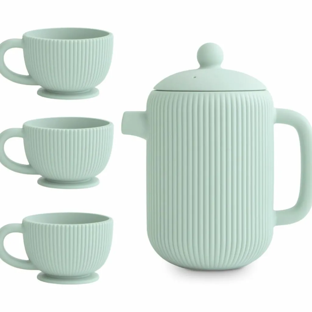 Discount Ensemble de jeu Thé en silicone Cambridge Blue (4 pièces) Dînette Et Aliments Factices