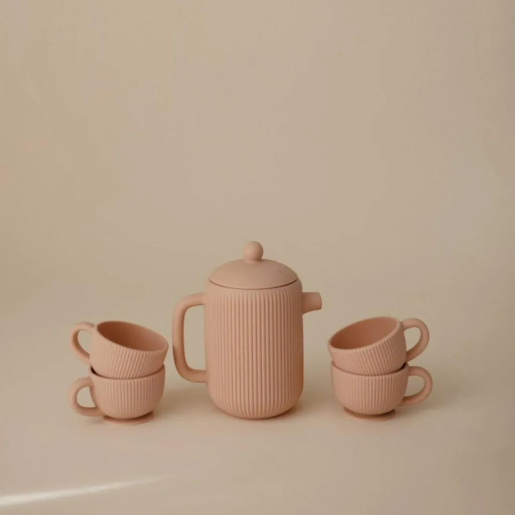 Sale Ensemble de jeu Thé en silicone Blush (4 pièces) Dînette Et Aliments Factices