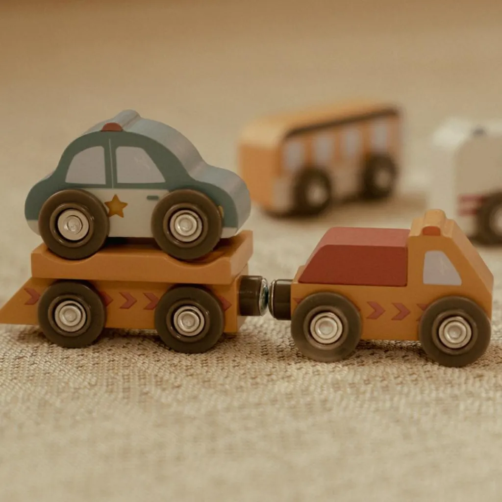 Hot Ensemble de véhicules en bois Petites Voitures, Véhicules Et Circuits