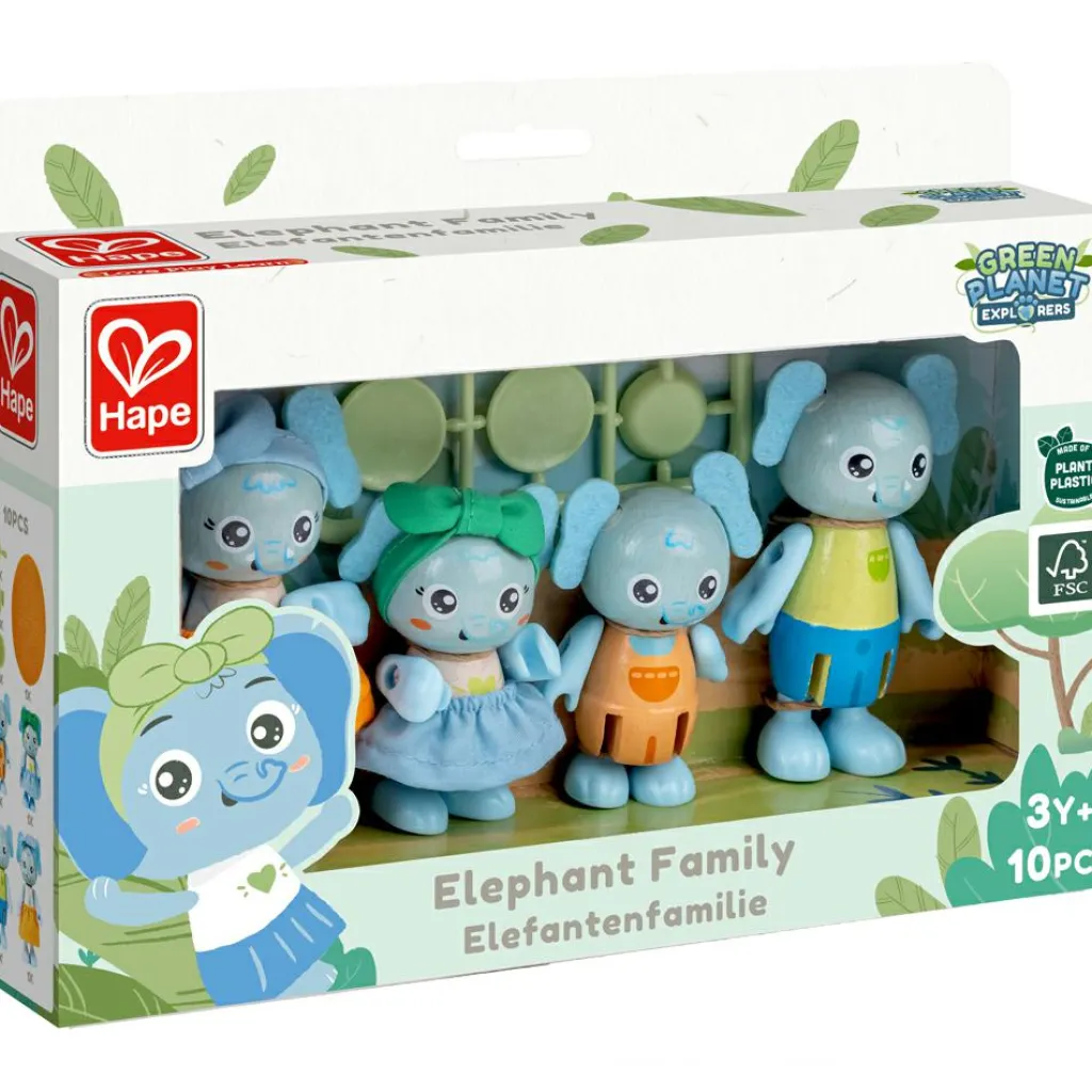 Hot Famille des Eléphants en matériaux renouvelables Figurines De Jeu