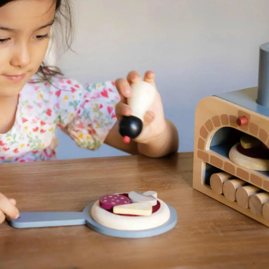 Sale Four à pizza en bois Dînette Et Aliments Factices