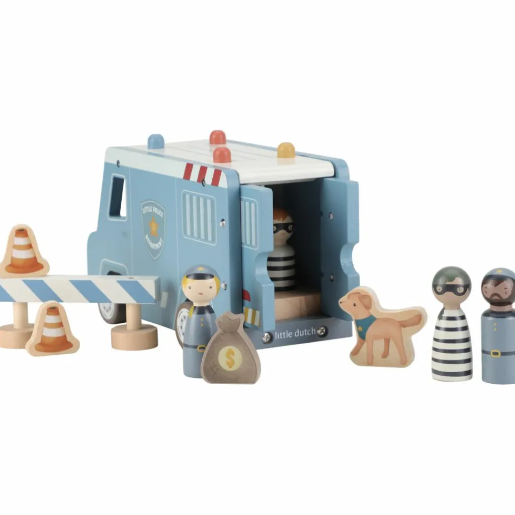 Clearance Fourgon de police en bois Petites Voitures, Véhicules Et Circuits