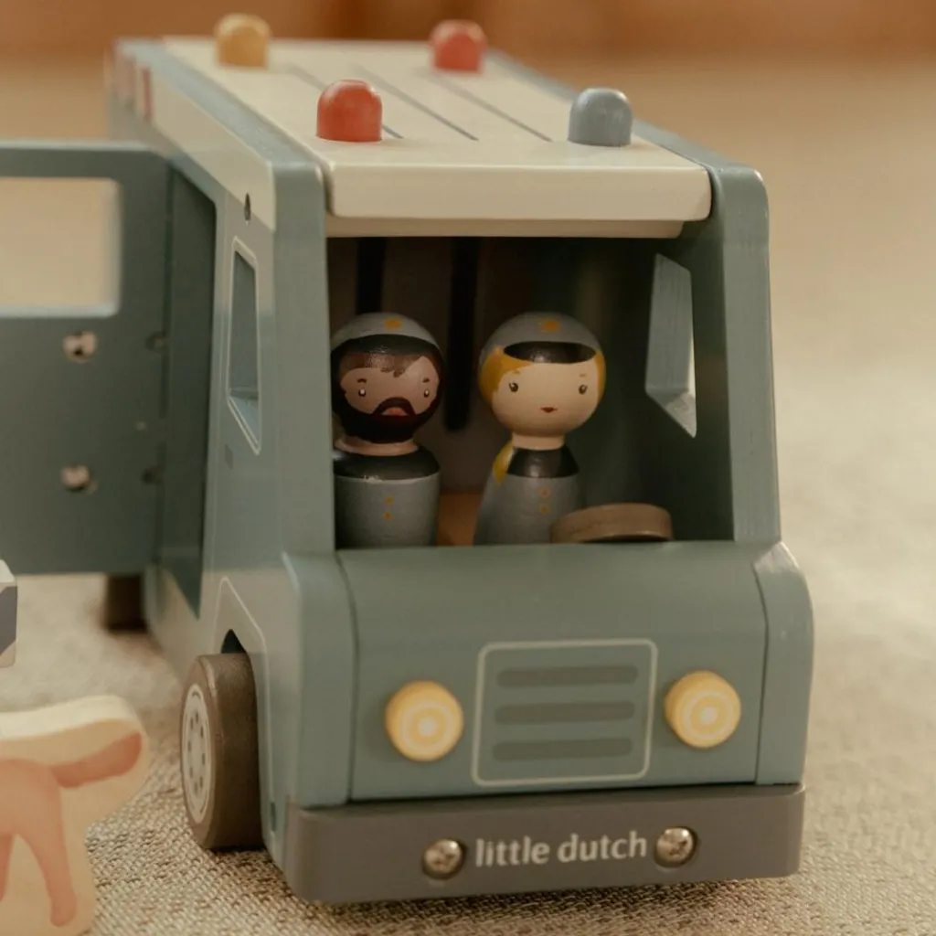 Clearance Fourgon de police en bois Petites Voitures, Véhicules Et Circuits