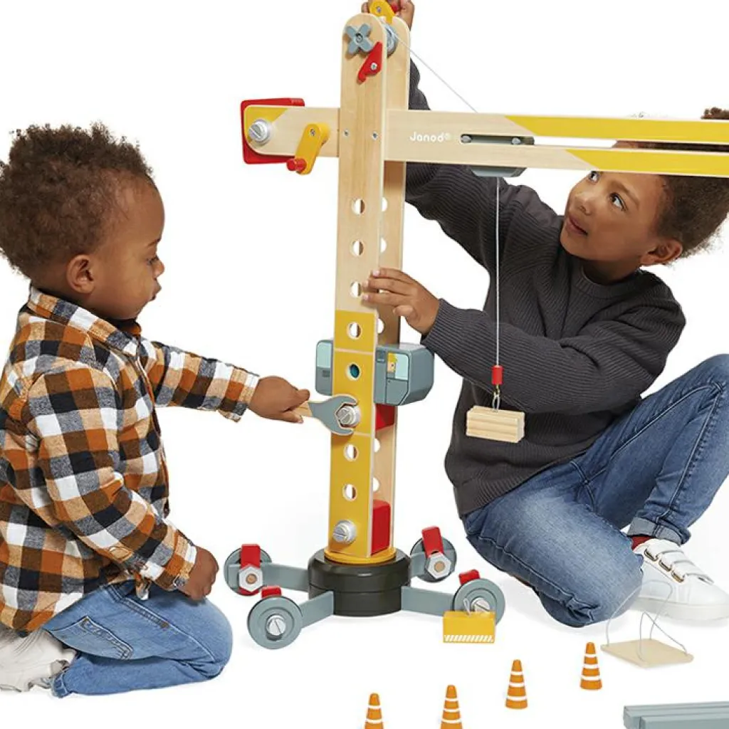 Online Grande grue en bois Petites Voitures, Véhicules Et Circuits