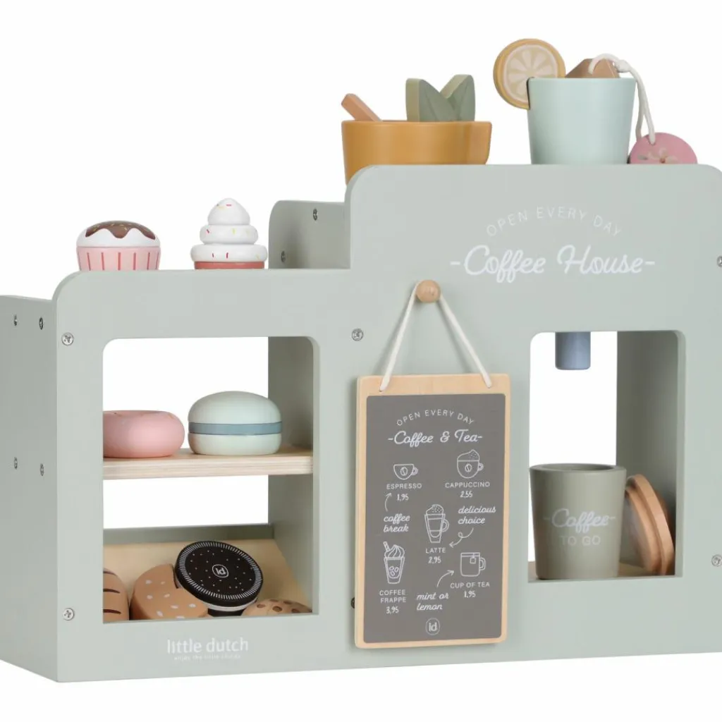 New Grande machine à café en bois FSC Dînette Et Aliments Factices