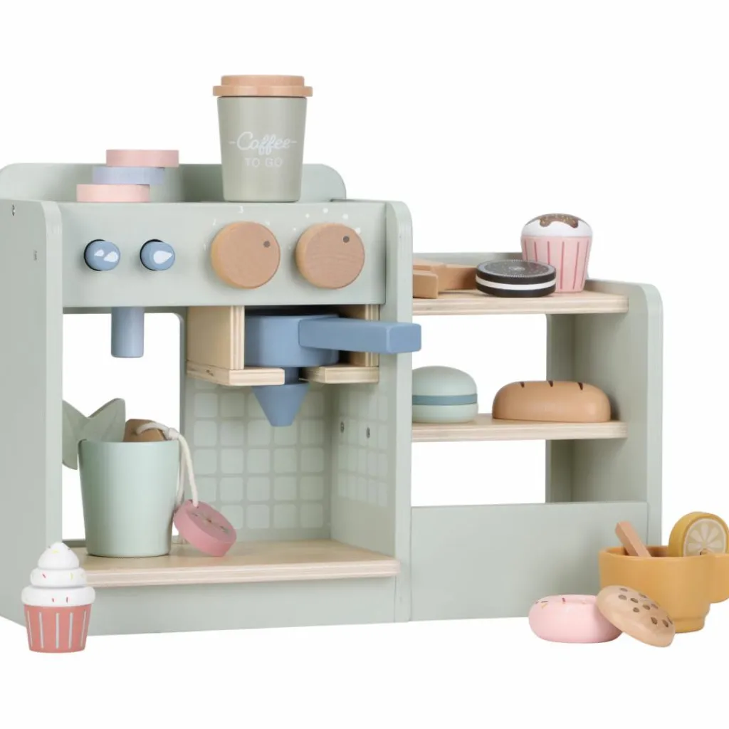 New Grande machine à café en bois FSC Dînette Et Aliments Factices