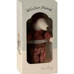 Sale Grande soeur Souris en hiver sur ses skis Rose Figurines De Jeu