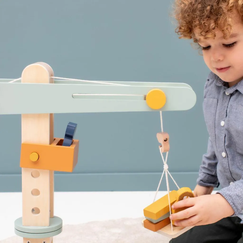 Outlet Grue de construction en bois All animals Petites Voitures, Véhicules Et Circuits