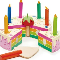 Discount Gâteau d'anniversaire arc-en-ciel à découper Dînette Et Aliments Factices