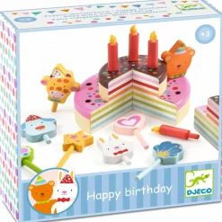 New Gâteau en bois Happy Birthday Dînette Et Aliments Factices