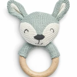 Best Hochet anneau de dentition biche en tricot vert cendre Jouet / Anneau De Dentition