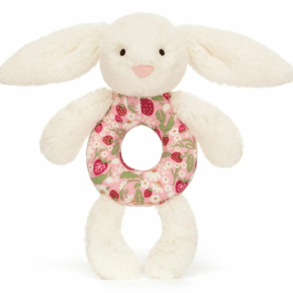 Sale Hochet Lapin en fleurs Crème (18 cm) Hochet