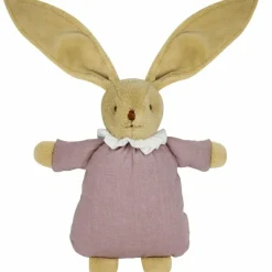 Best Hochet peluche lapin nid d'ange en coton bio vieux rose Hochet