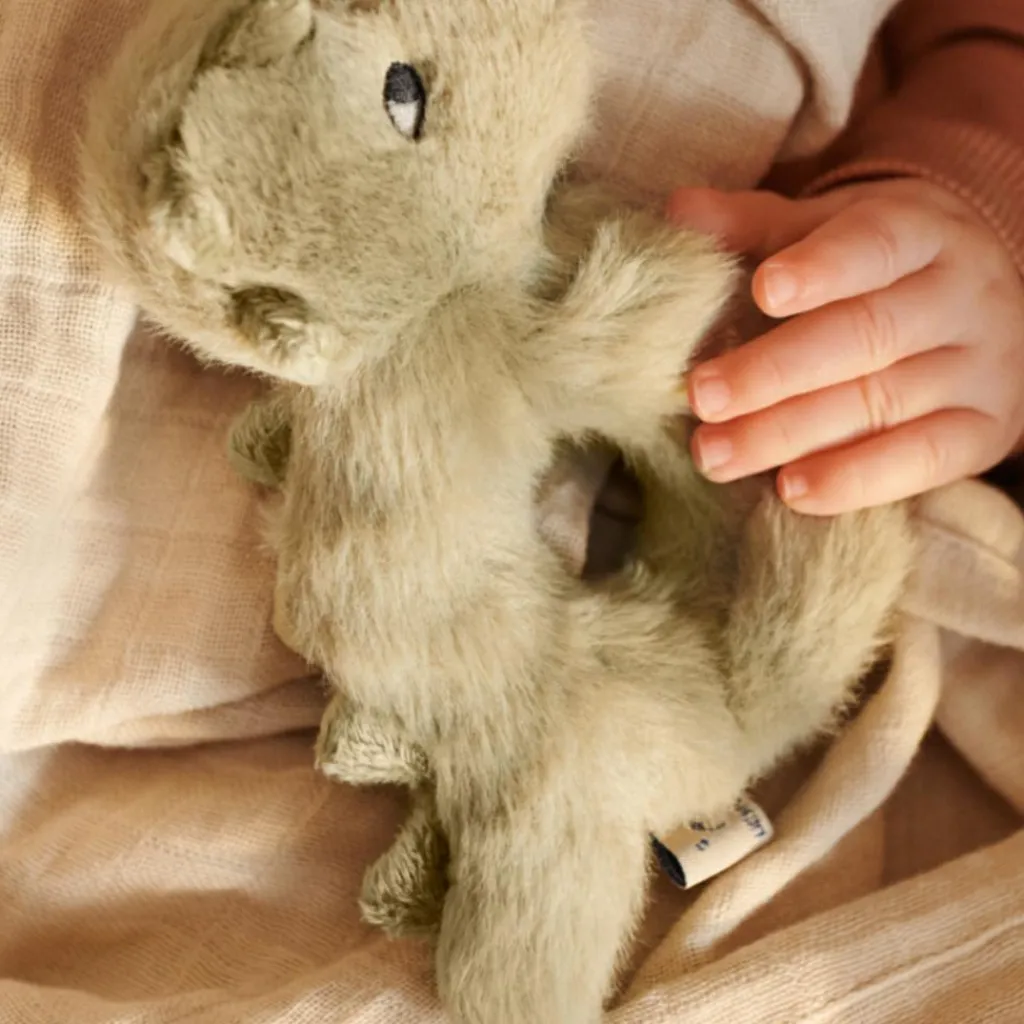 New Hochet peluche Romain Crocodile Faune Green Hochet