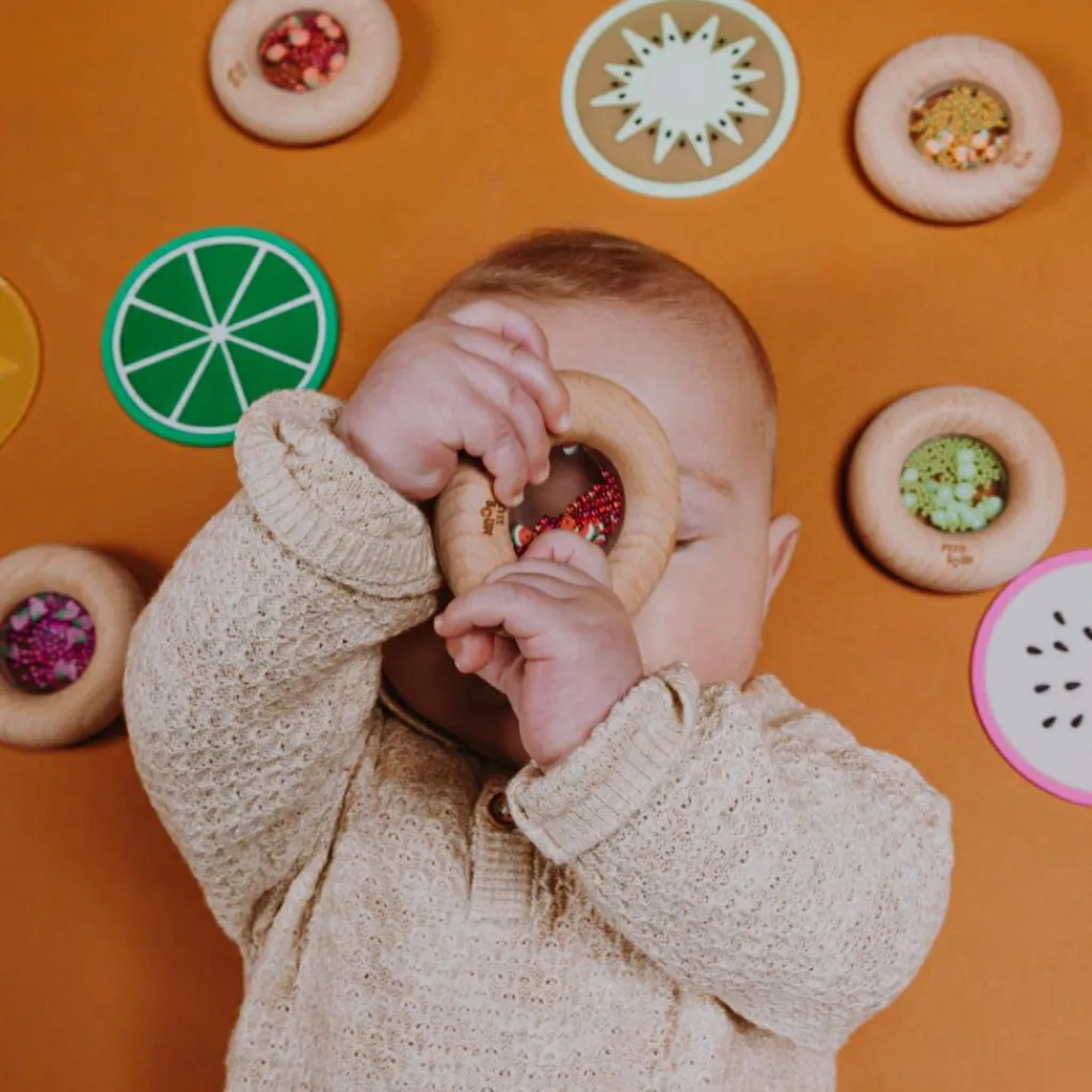 New Hochet sensoriel Sensory Donut carottes Bouteille Sensorielle