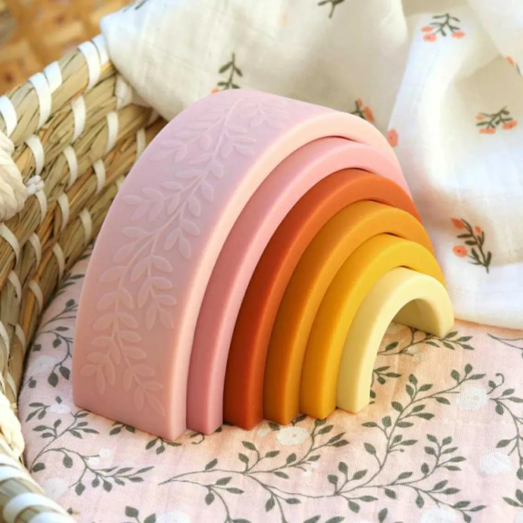 Hot Jeu à empiler arc en ciel rose Jouet À Empiler