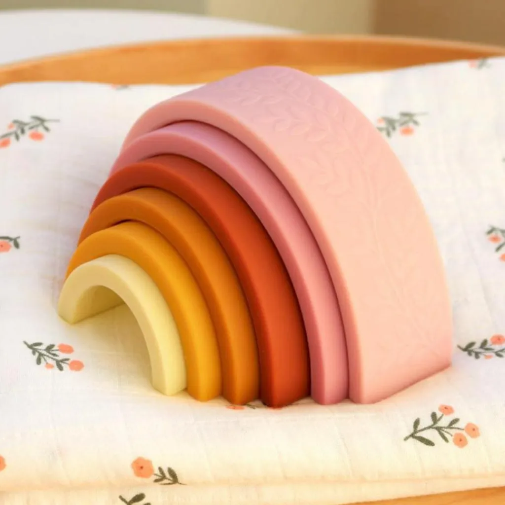 Hot Jeu à empiler arc en ciel rose Jouet À Empiler