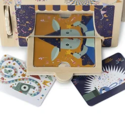 Hot Jeu d'activités en bois Maison découverte d'illusions optiques Jouet À Encastrer