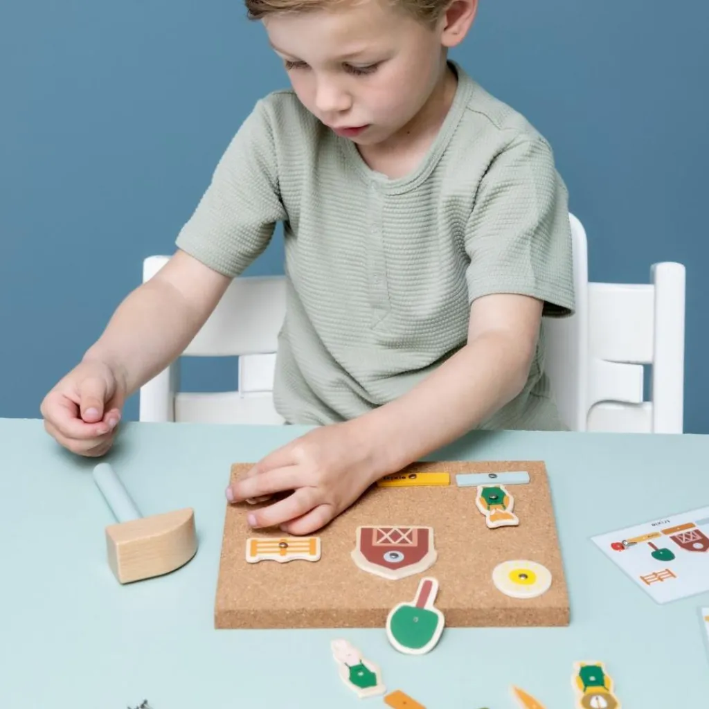 New Jeu de clous en bois Ferme Jeu De Motricité Fine