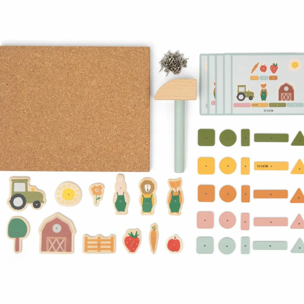 New Jeu de clous en bois Ferme Jeu De Motricité Fine