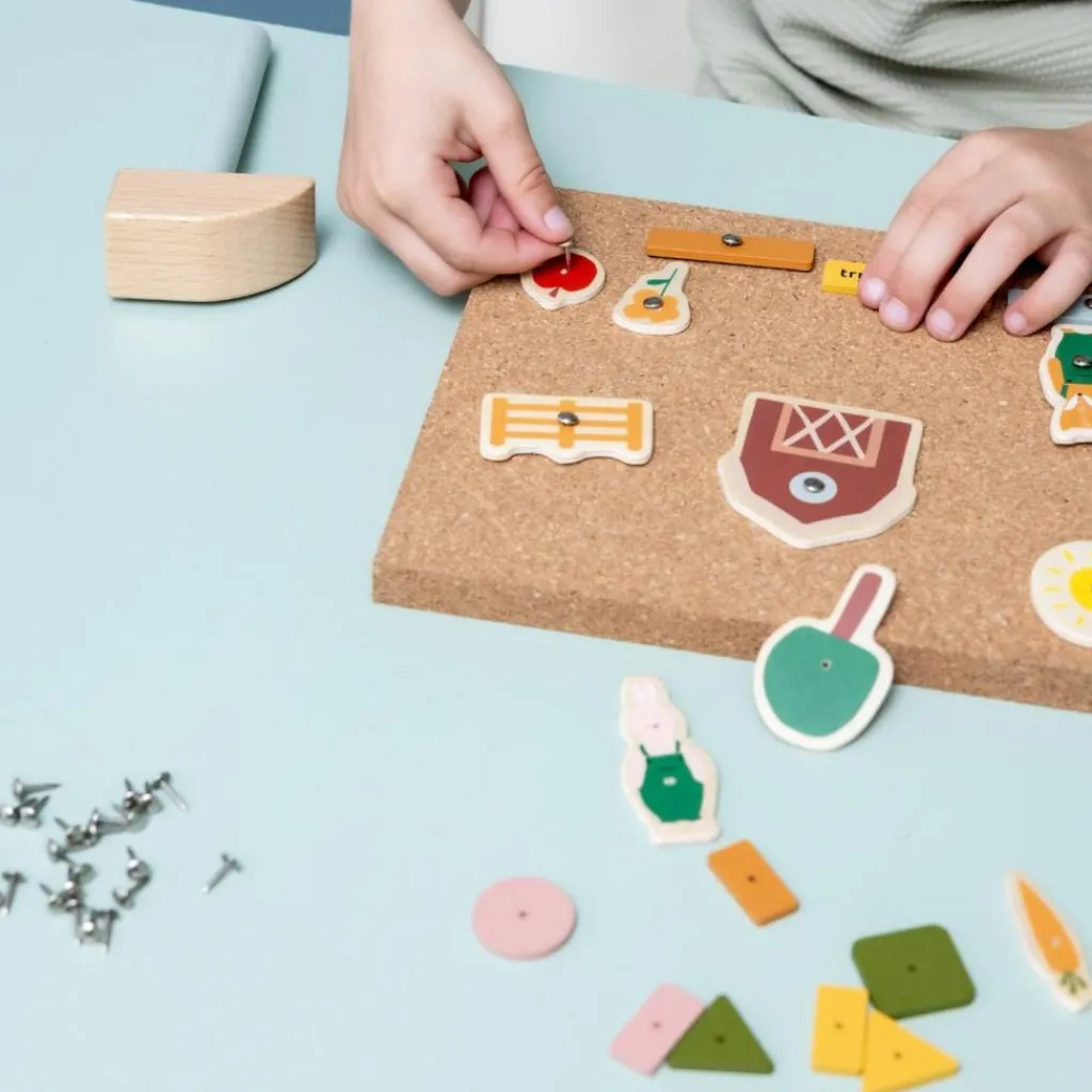 New Jeu de clous en bois Ferme Jeu De Motricité Fine