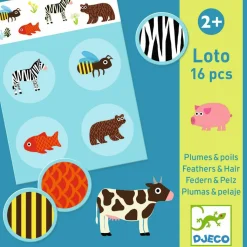 Hot Jeu de loto Plumes & Poils (16 pièces) Jeu De Société