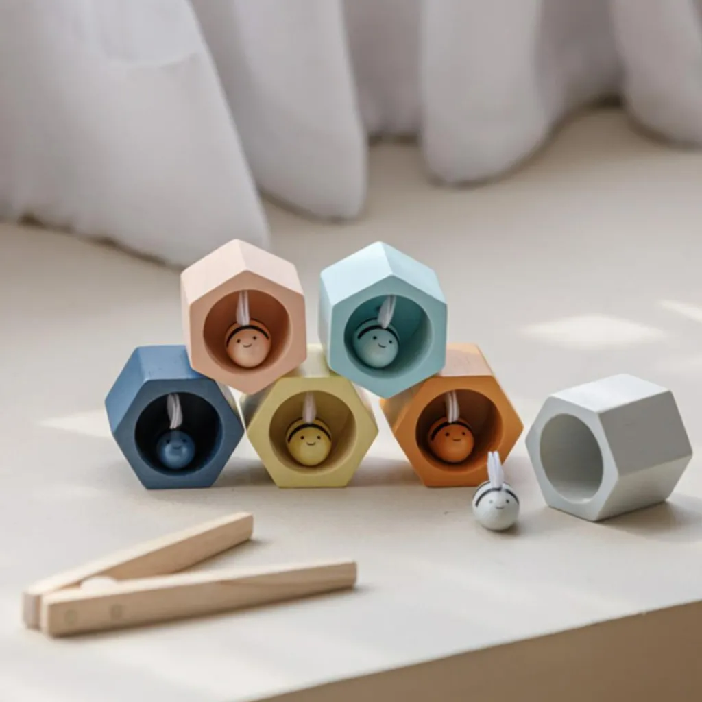 Outlet Jeu de pince Nid d'abeilles Couleurs Tendresse Jeu De Motricité Fine