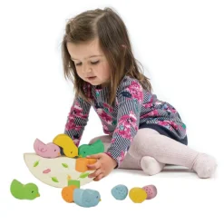 New Jeu d'équilibre bébés oiseaux en bois Jeu D'Adresse